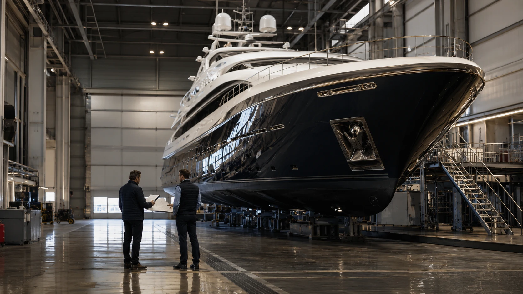 Yacht in cantiere per il rimessaggio invernale